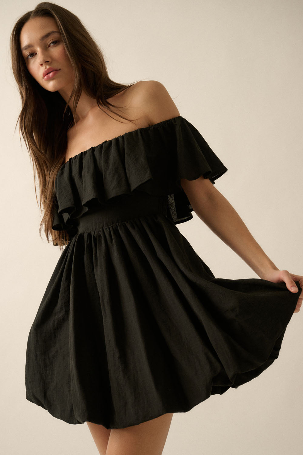 Midnight Sway Linen Bubble Dress
