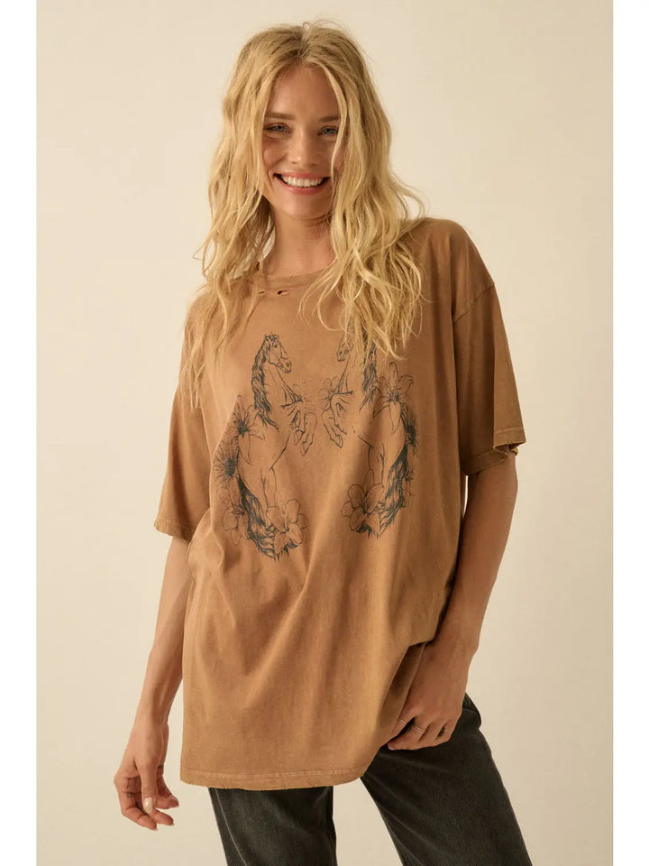 Horses + Flowers Tee