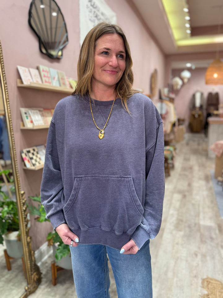 Free People Slow It Down Pullover / Peacoat