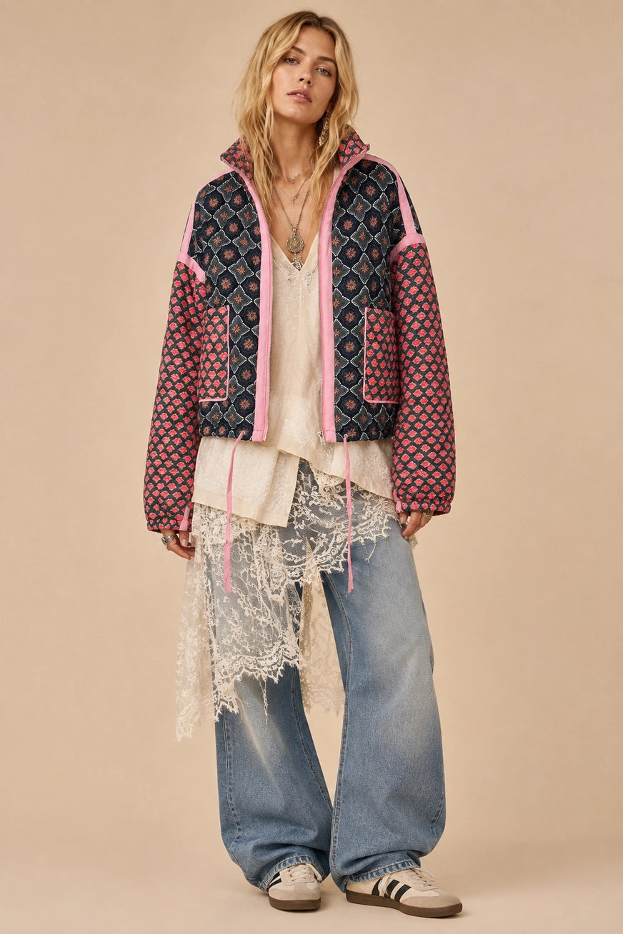 Mae Quilted Jacket / Rose Garden