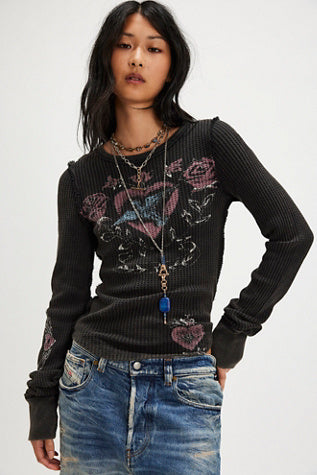 We The Free Lucky Locket Tee / Washed Black