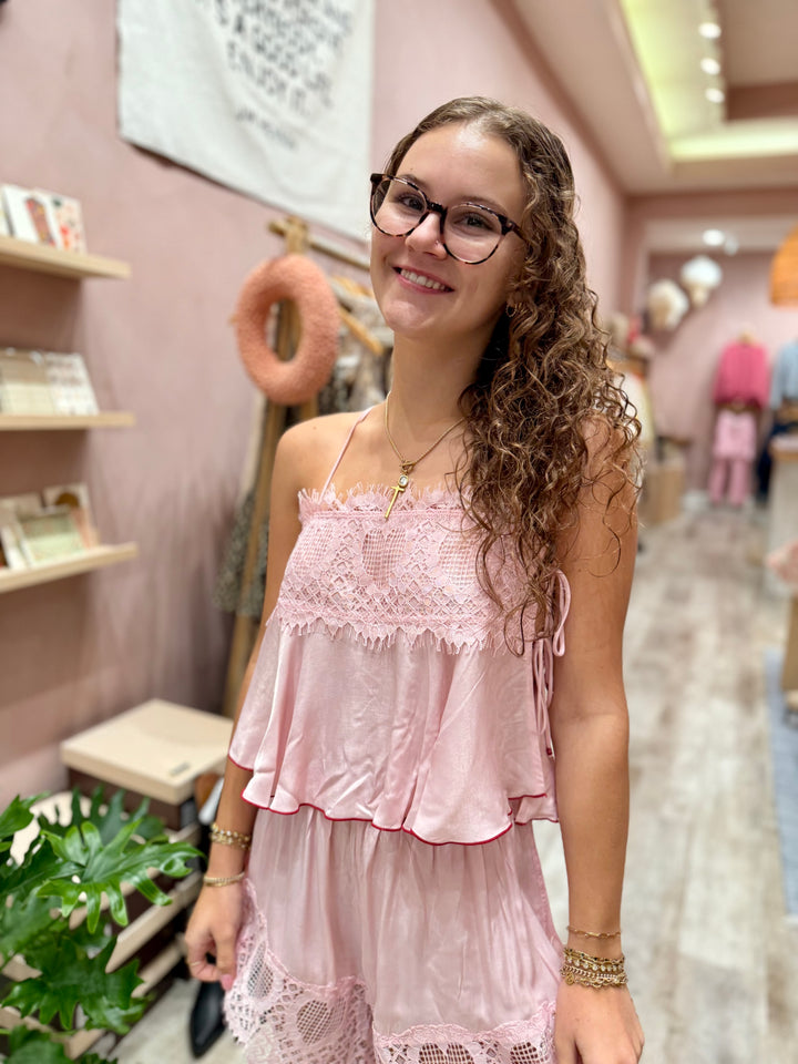 Free People Sweet Love Cami / Pink Ribbons