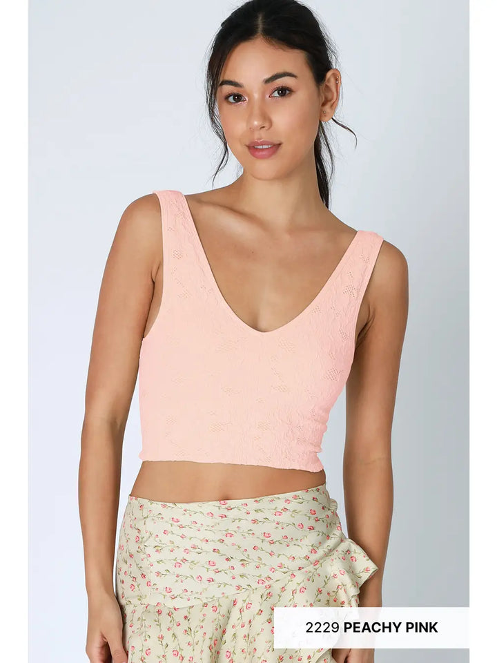Lace V Neck Tank Top