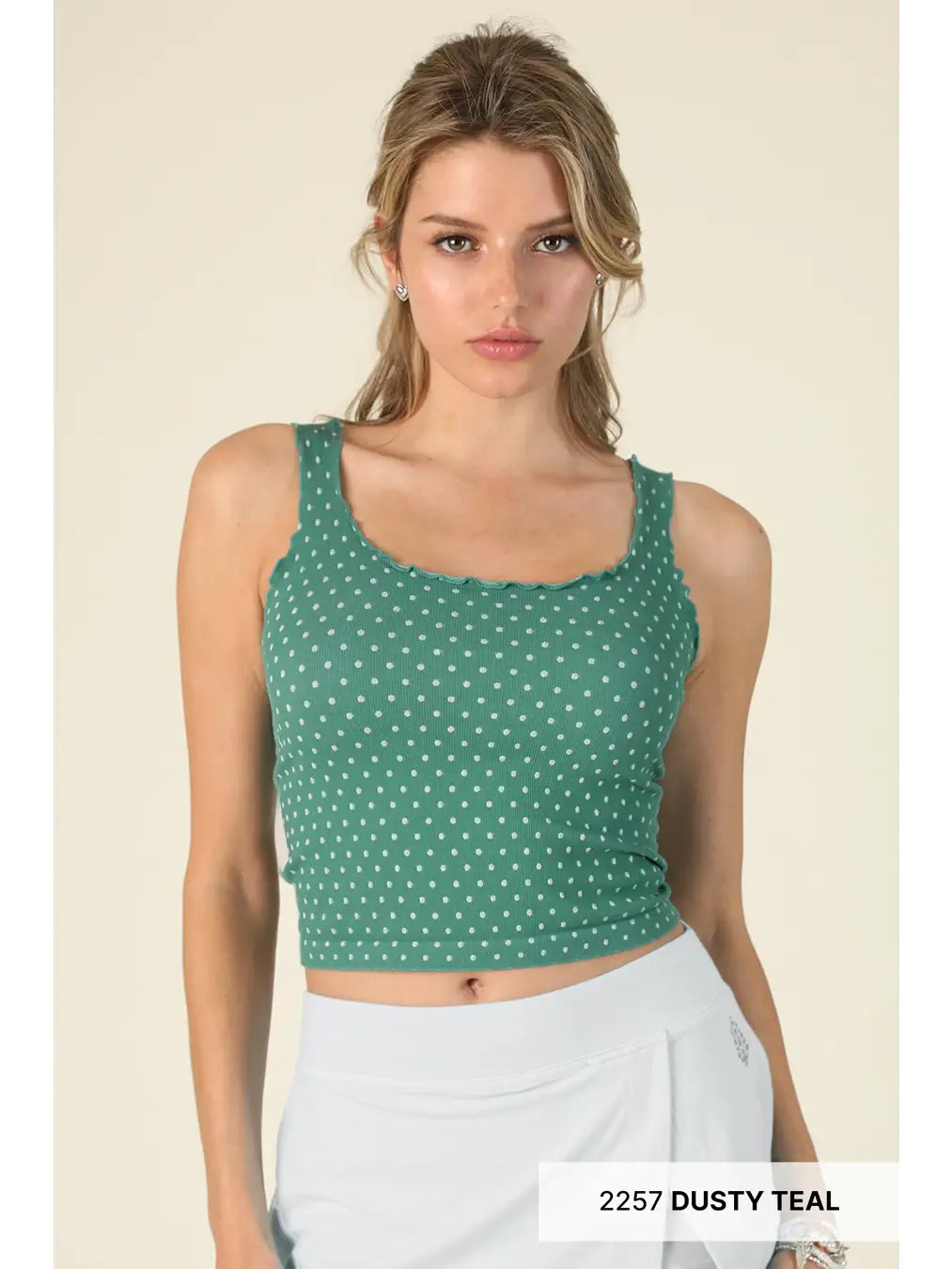 Polka Dot Edge Crop Top