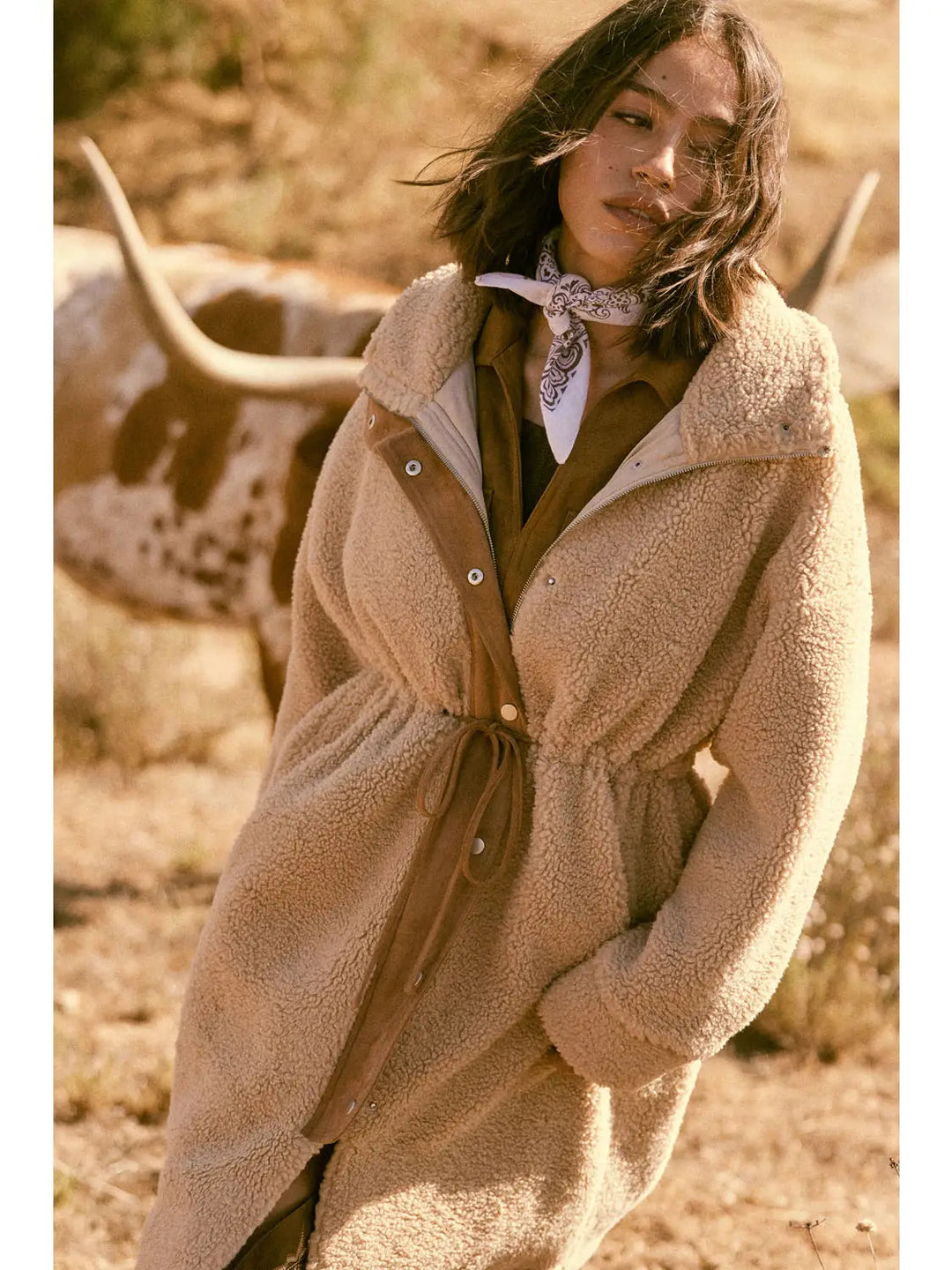 Sandstone Shearling Faux Coat