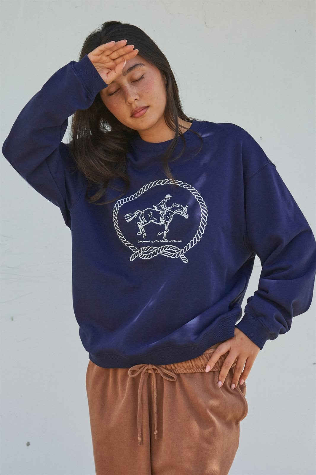 Equestrian Rope Sweatshirt / Navy