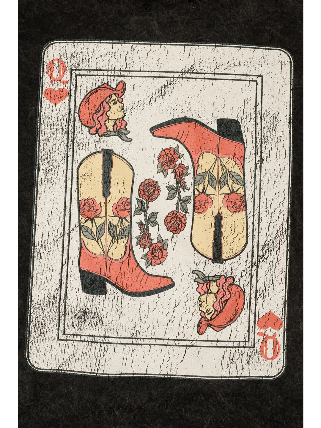 Queen Playing Card Tee / Charcoal