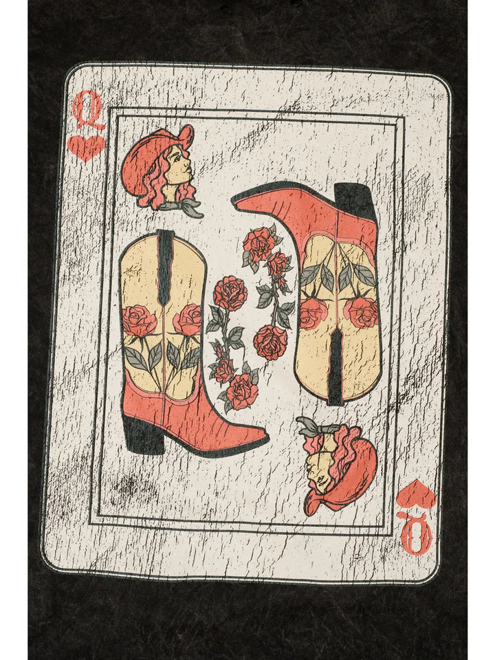Queen Playing Card Tee / Charcoal