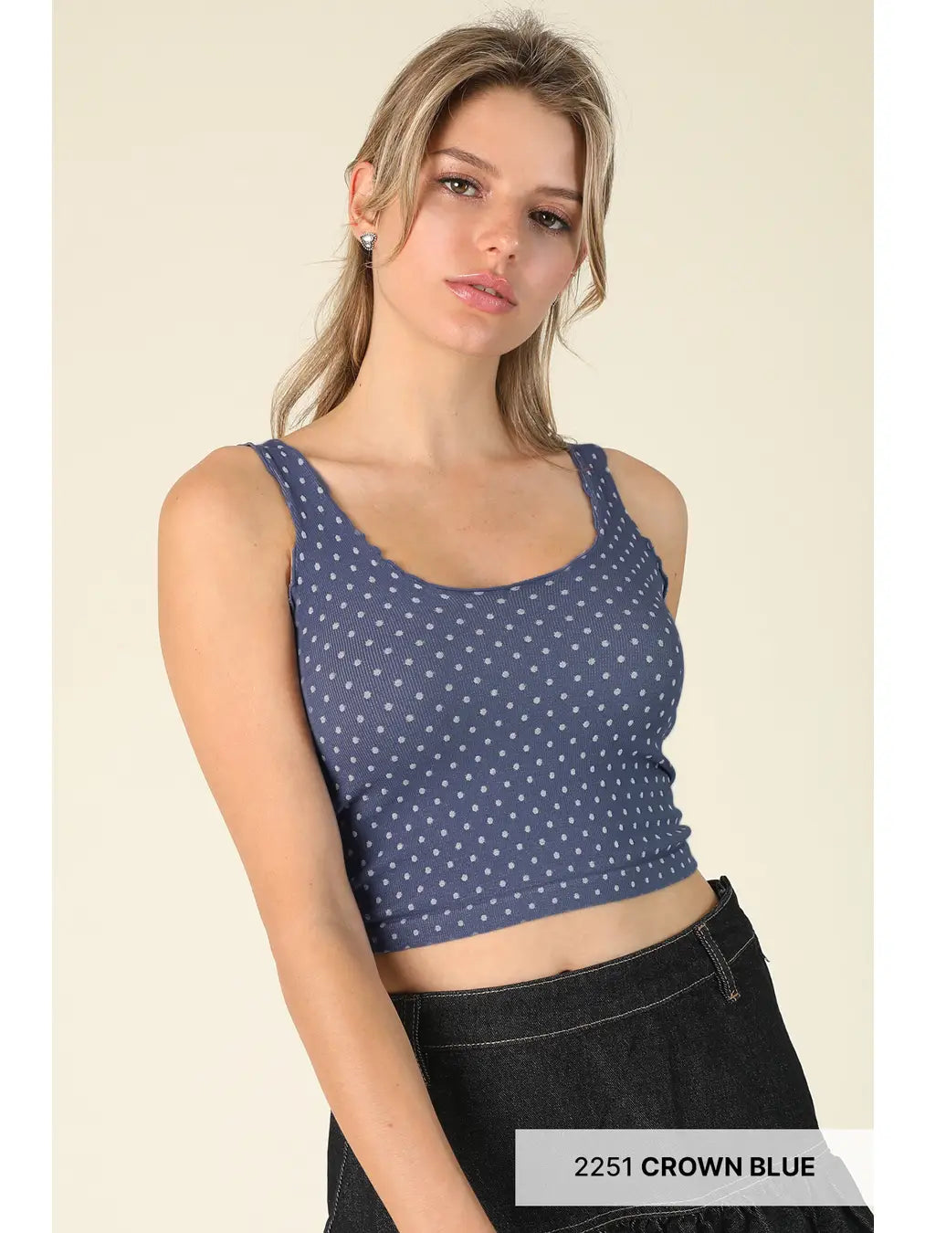Polka Dot Edge Crop Top