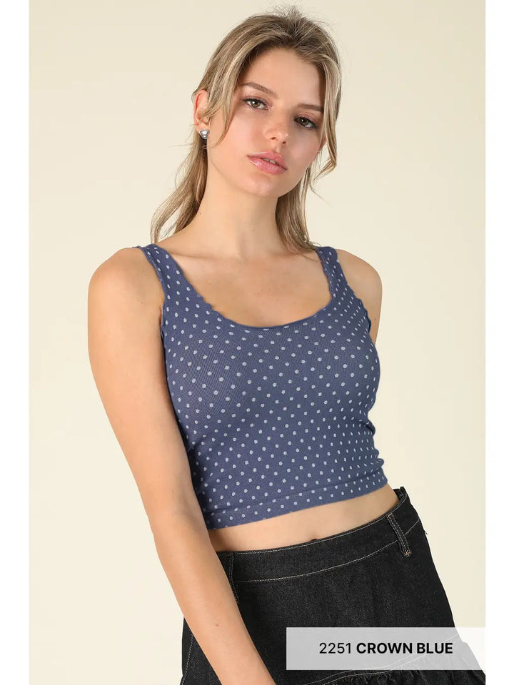 Polka Dot Edge Crop Top