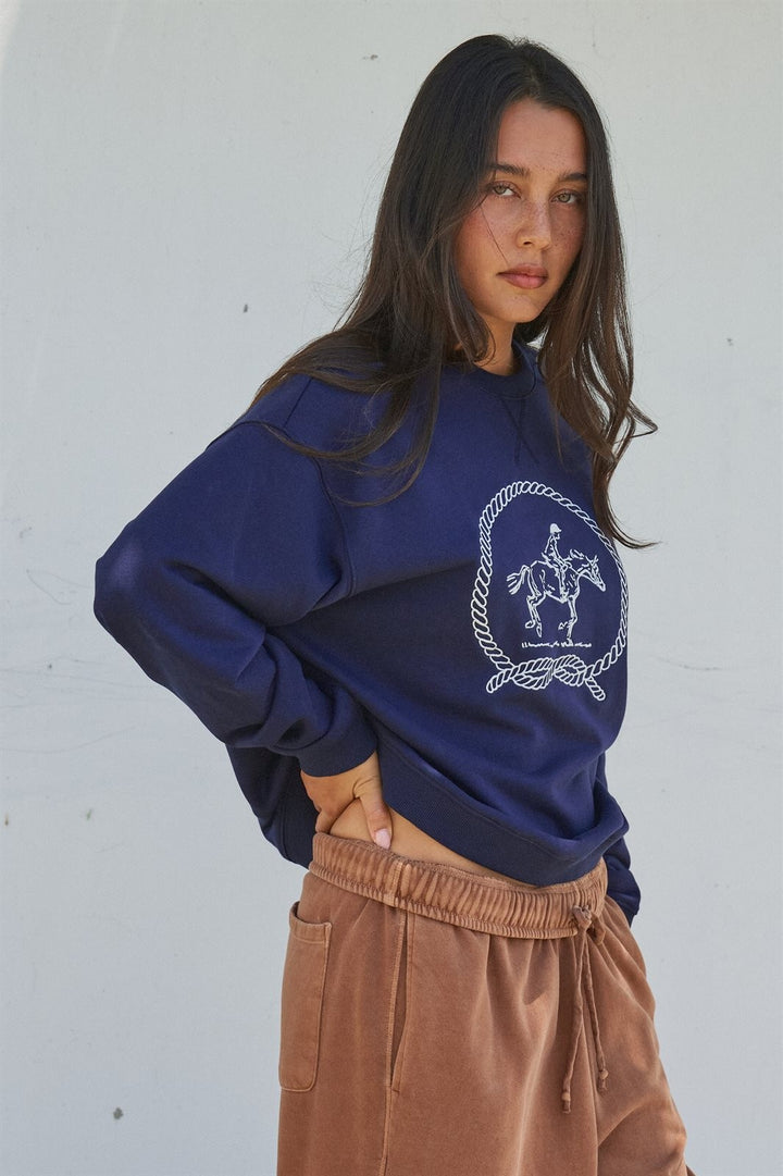 Equestrian Rope Sweatshirt / Navy