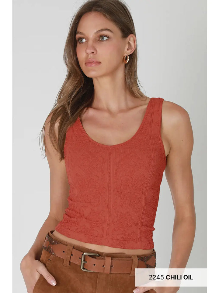 Reversible Lace Textured Top