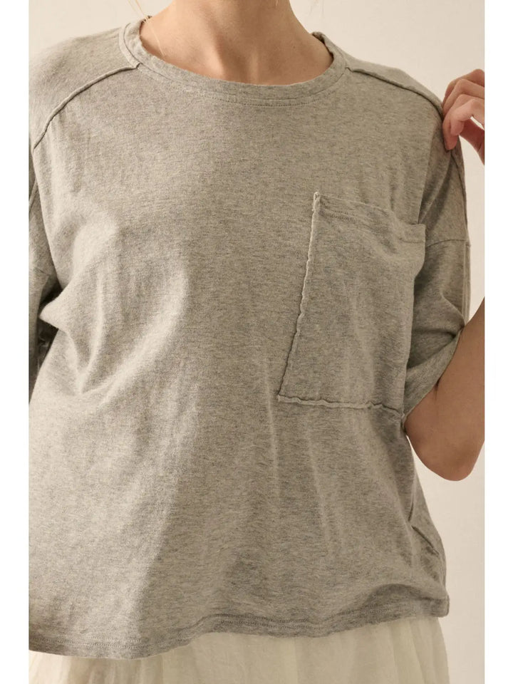 Easy Breezy Mineral-Wash Top / Heather Grey