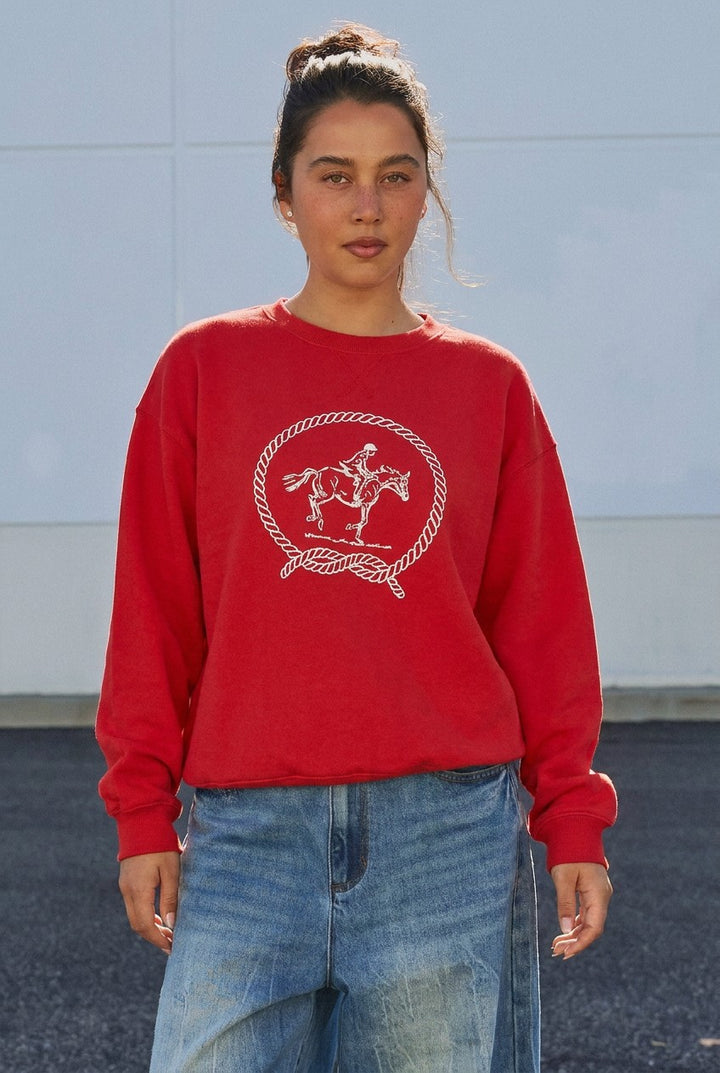 Equestrian Rope Sweatshirt / Red