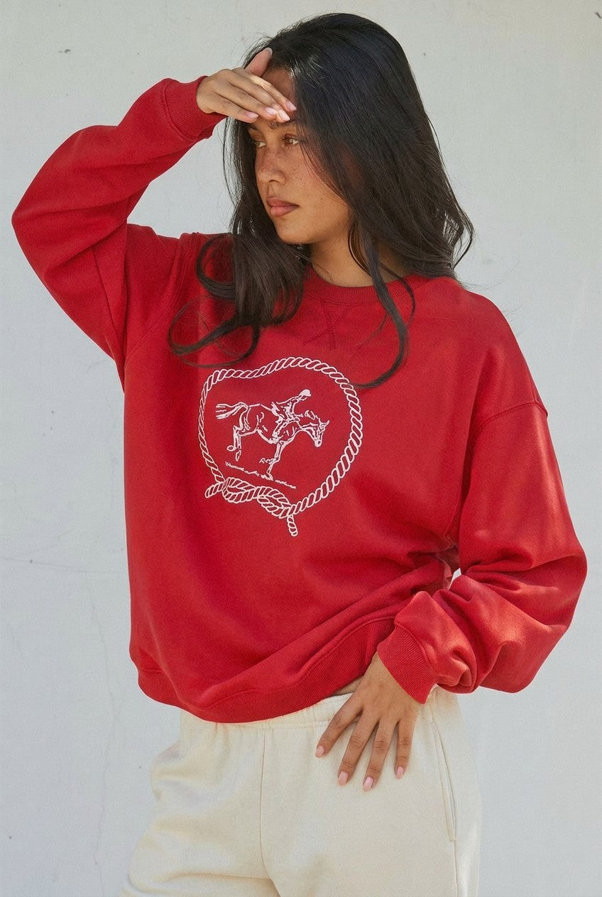 Equestrian Rope Sweatshirt / Red