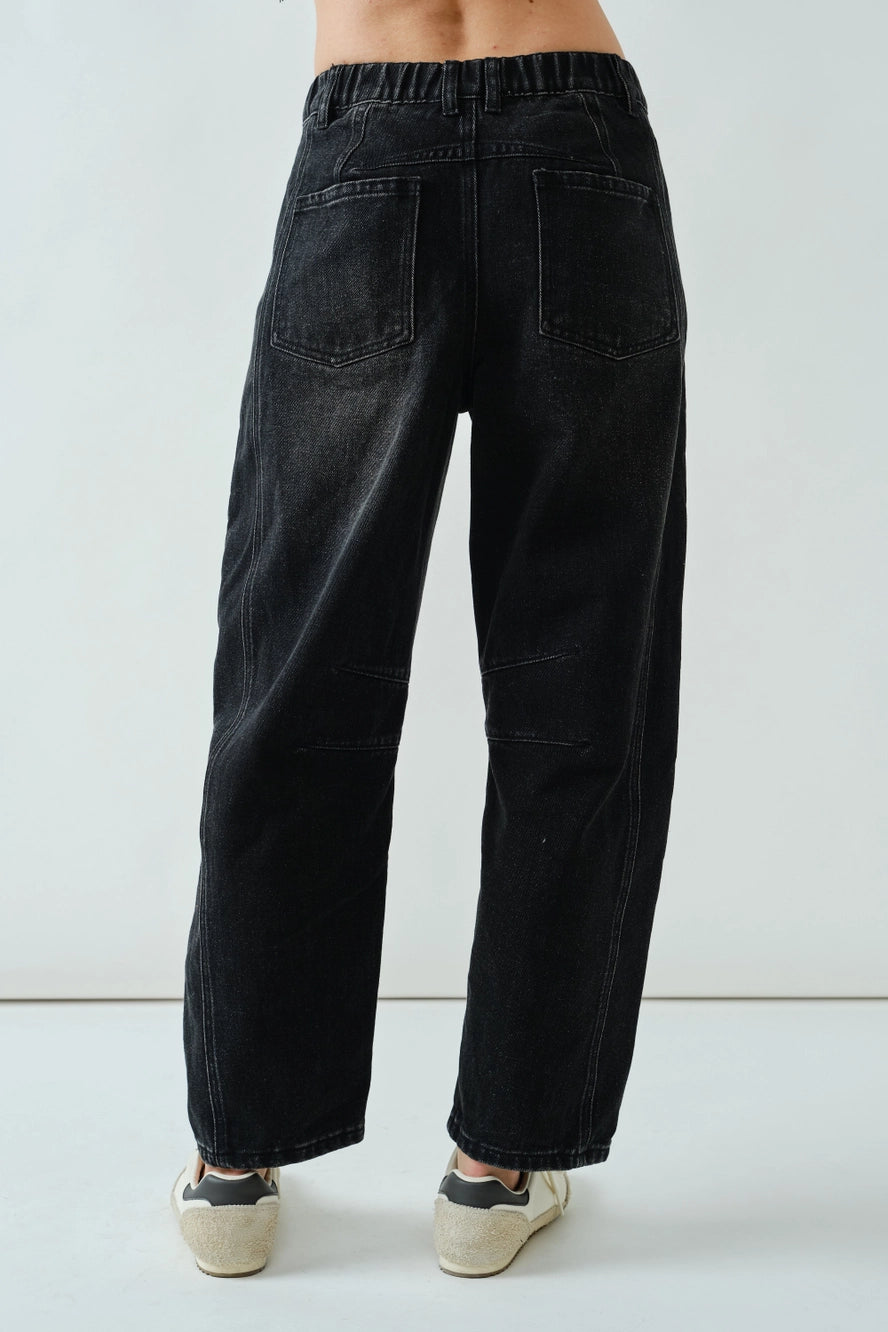 Sol Barrel Jean / Faded Black