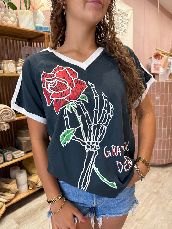 Grateful Dead Skeleton Rose Club Tee
