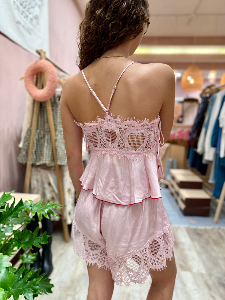 Free People Sweet Love Boxer / Pink Ribbons