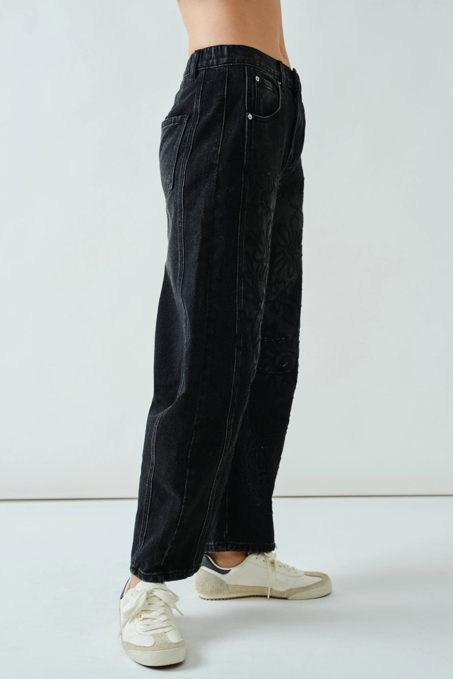 Sol Barrel Jean / Faded Black