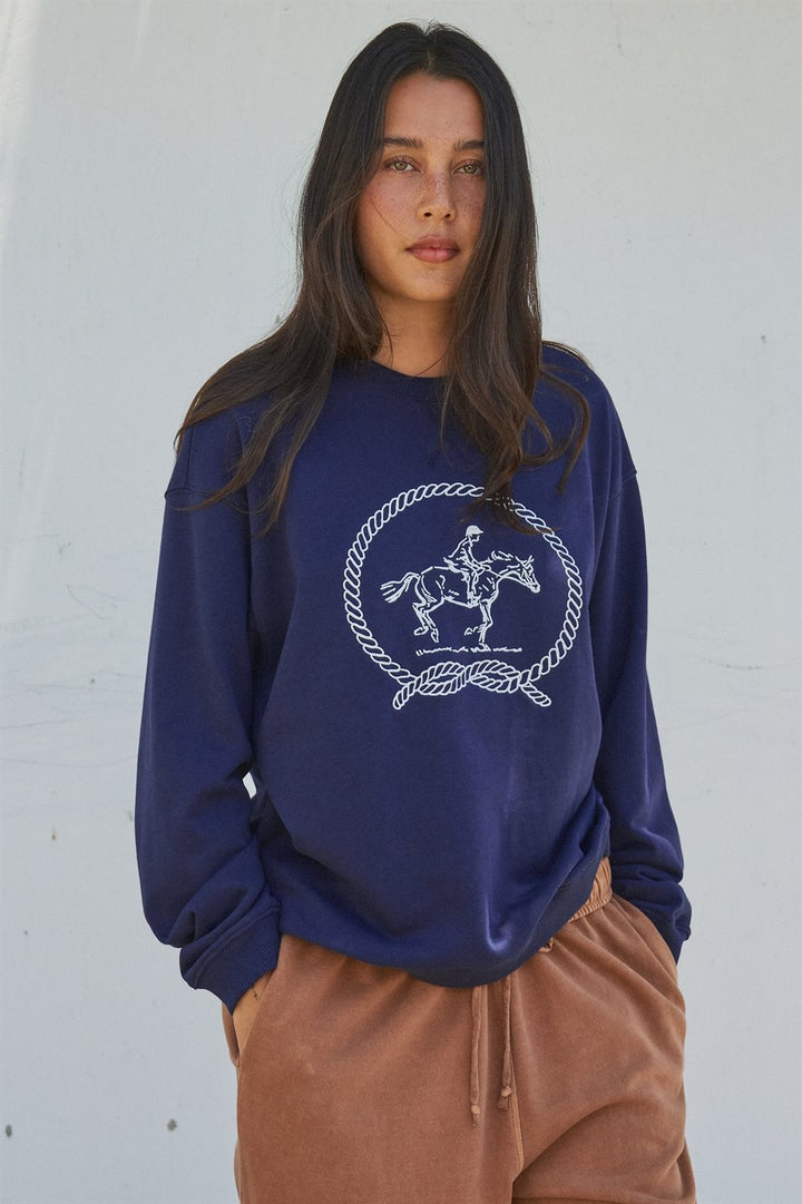 Equestrian Rope Sweatshirt / Navy