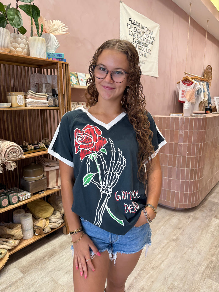 Grateful Dead Skeleton Rose Club Tee