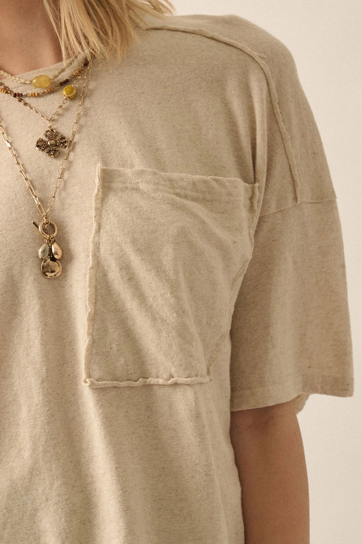 Easy Breezy Mineral-Wash Top / Oatmeal