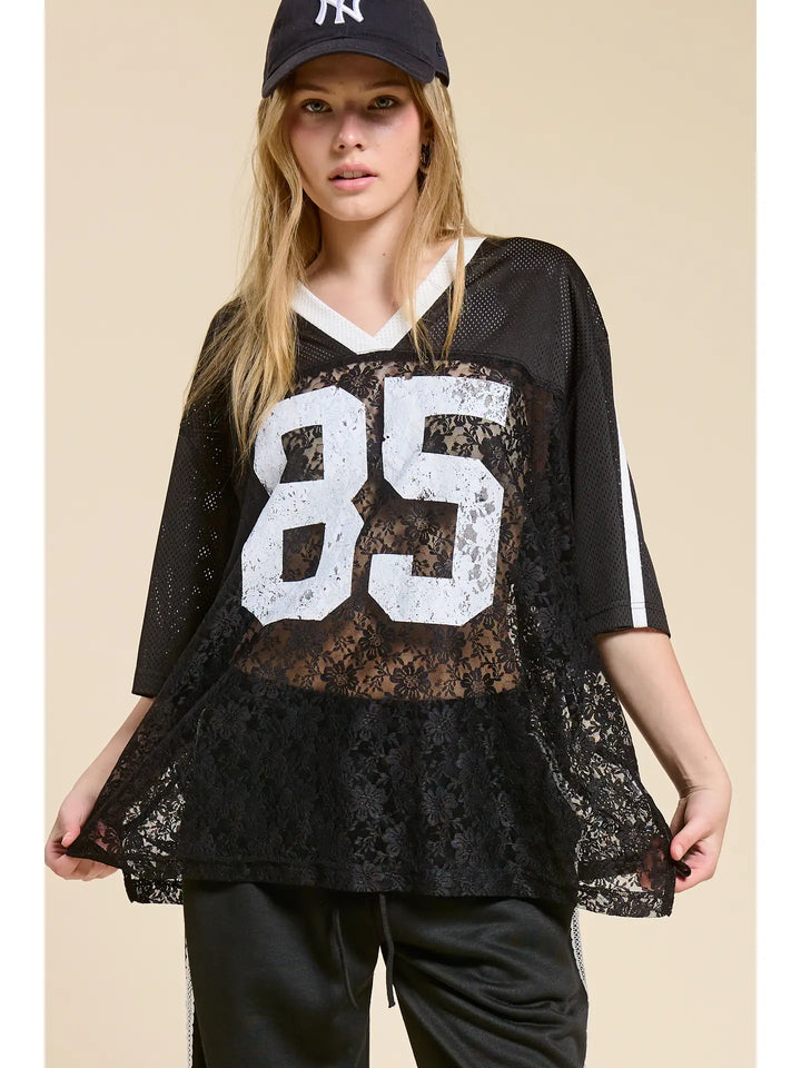 85 Lace Jersey / Black