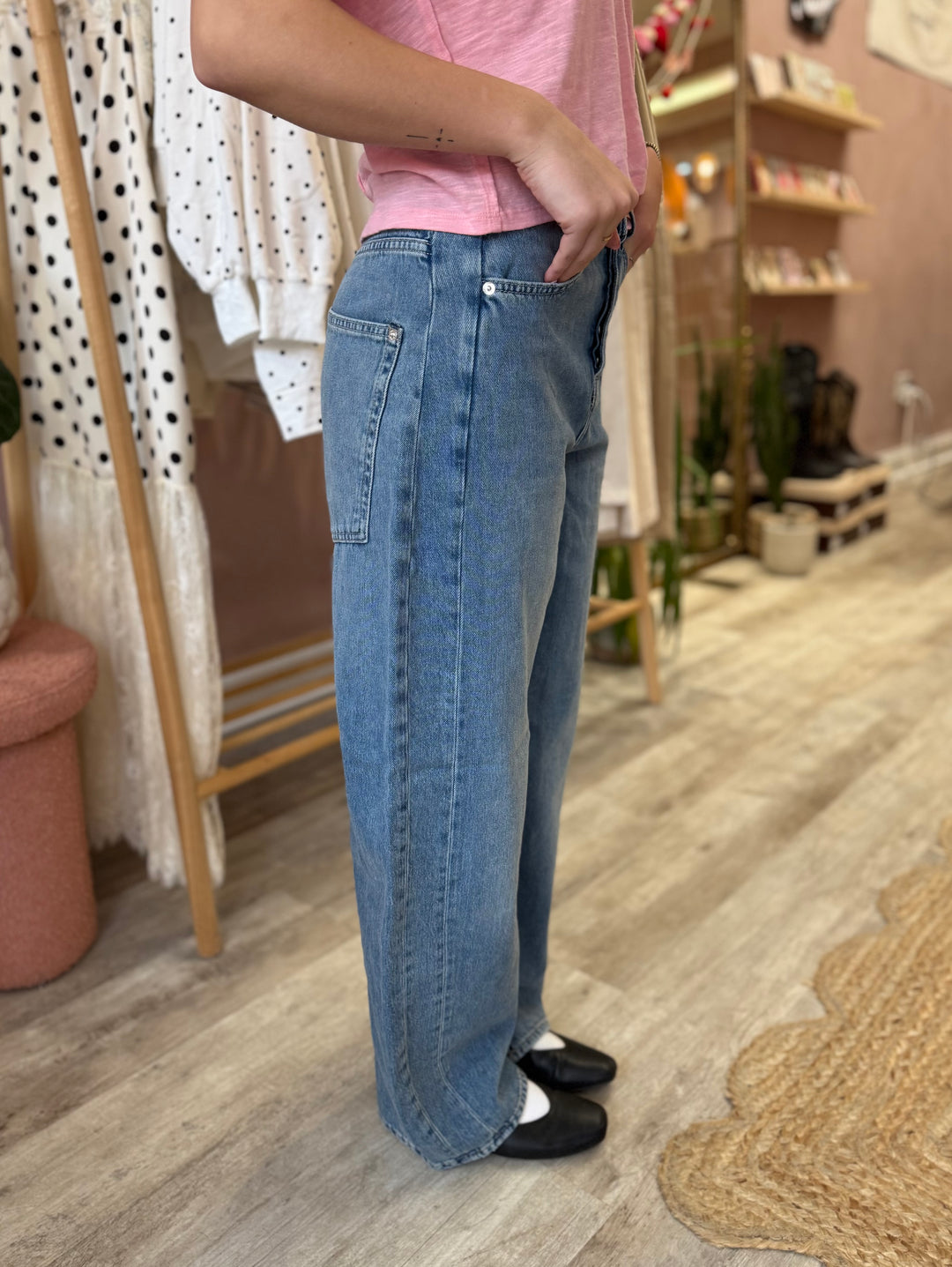 We The Free Truro Baggy Puddle Jeans / Water Stoned Blue