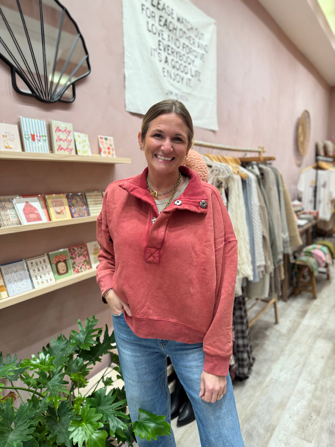 We The Free Timeless Pullover / Salsa