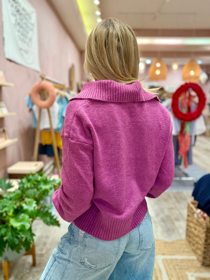 Free People Trading Up Polo / Magenta Haze Melange