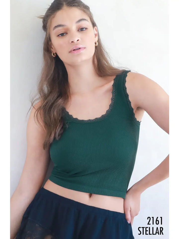 Lace Scoop Neck Tank Top