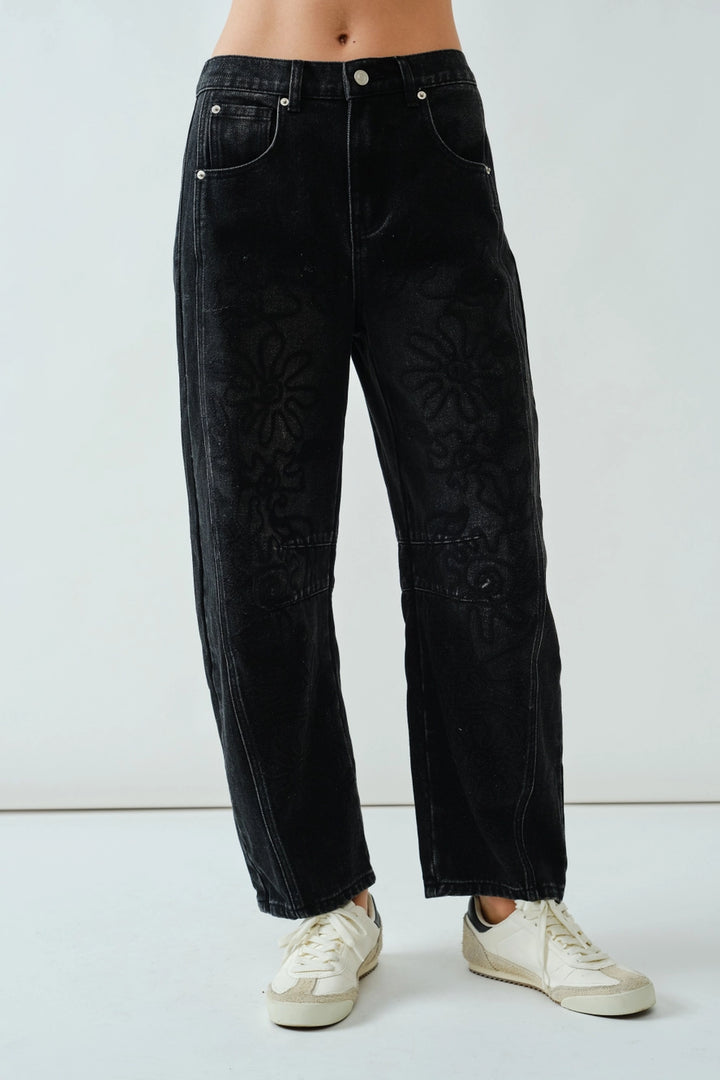 Sol Barrel Jean / Faded Black