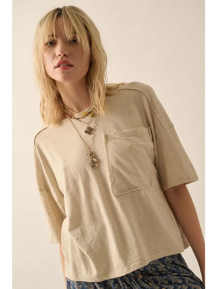 Easy Breezy Mineral-Wash Top / Oatmeal