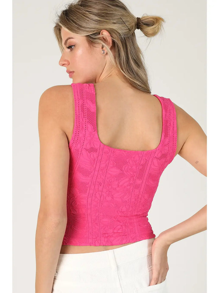 Double Lace Square Crop Top