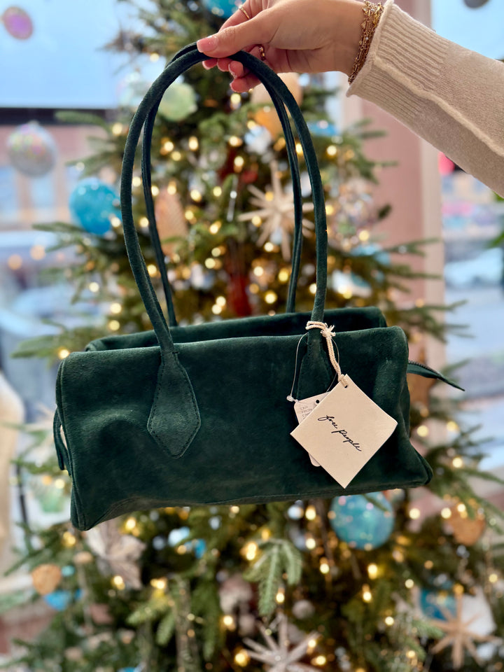 Sierra Suede Shoulder Bag / Emerald