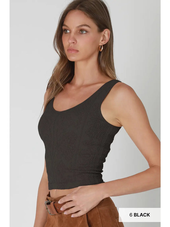 Reversible Lace Textured Top