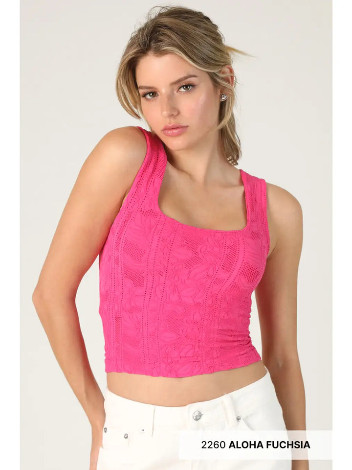 Double Lace Square Crop Top