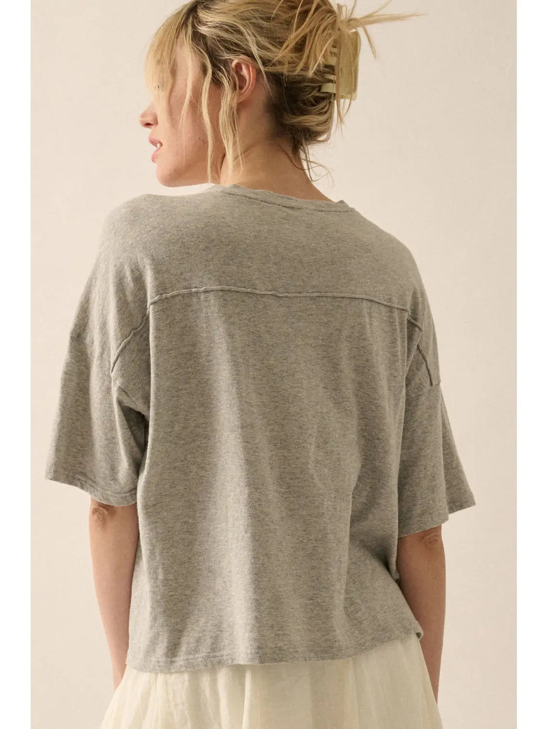 Easy Breezy Mineral-Wash Top / Heather Grey