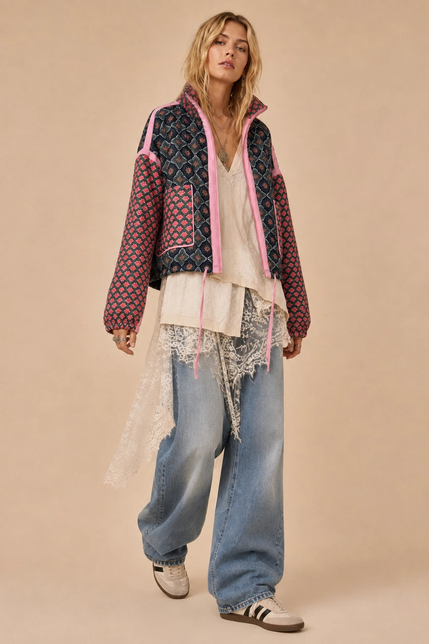 Mae Quilted Jacket / Rose Garden