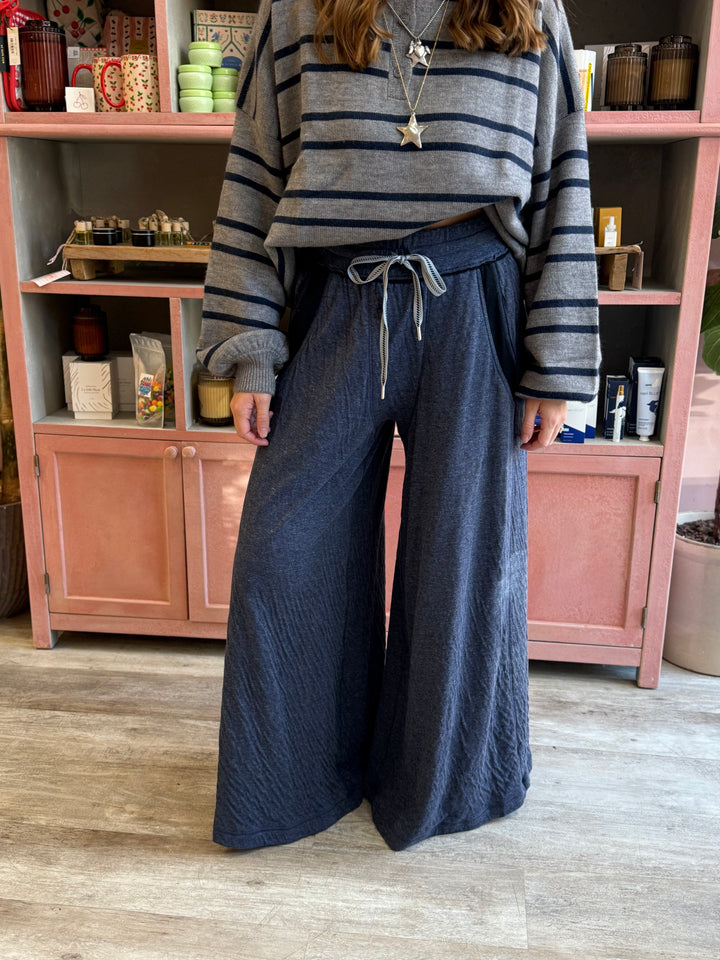 FP Wait A Minute Wide-Leg Lounge Pants / Navy Heather
