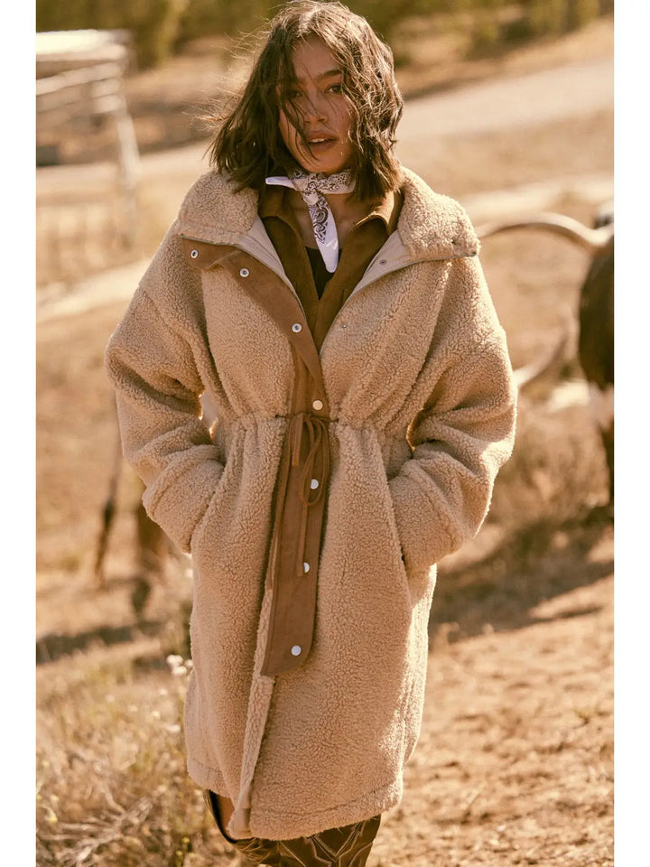 Sandstone Shearling Faux Coat
