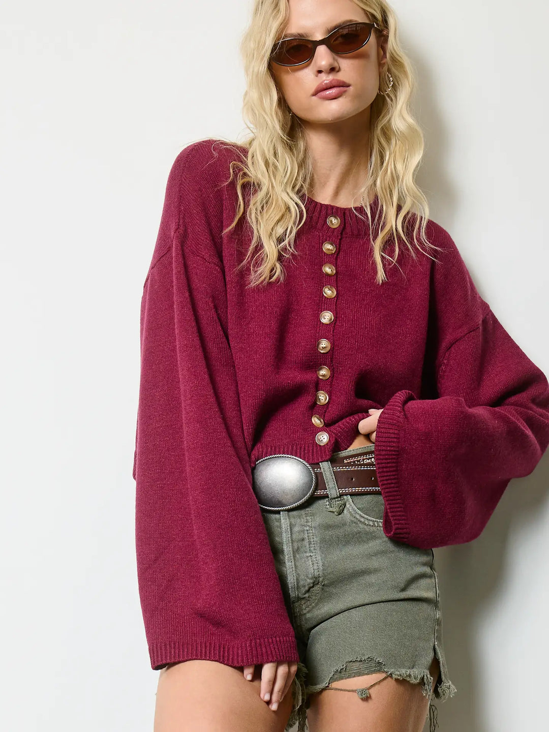 Hazel Cardigan / Cranberry
