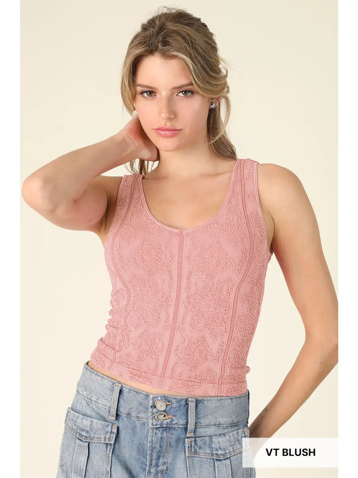 Vintage Reversible Textured Top