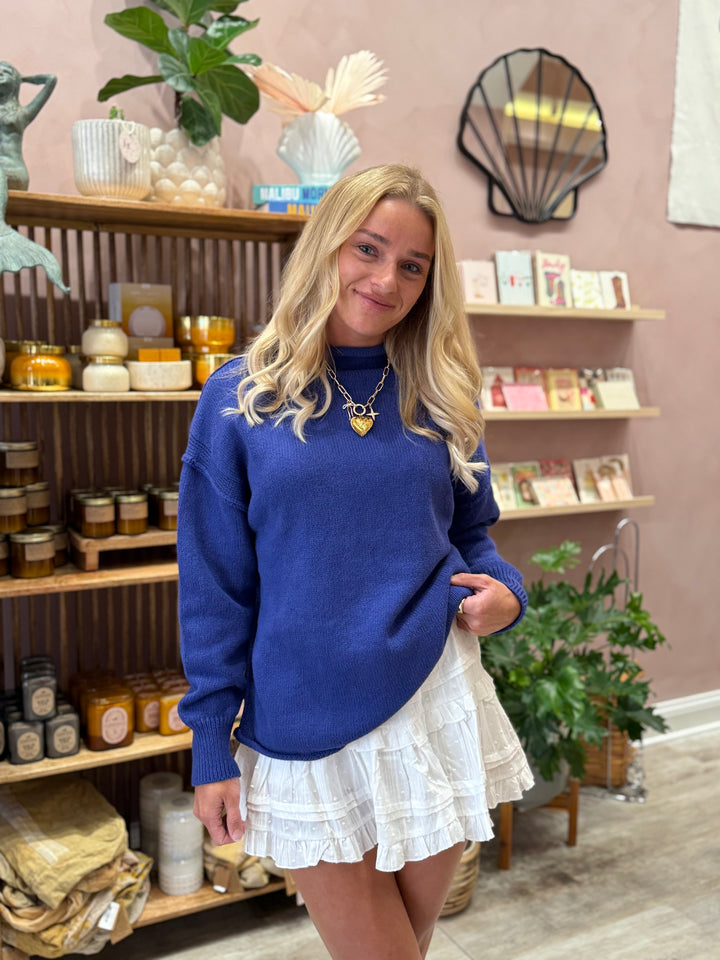 WTF Torres Roll Neck Sweater / Skipper Blue