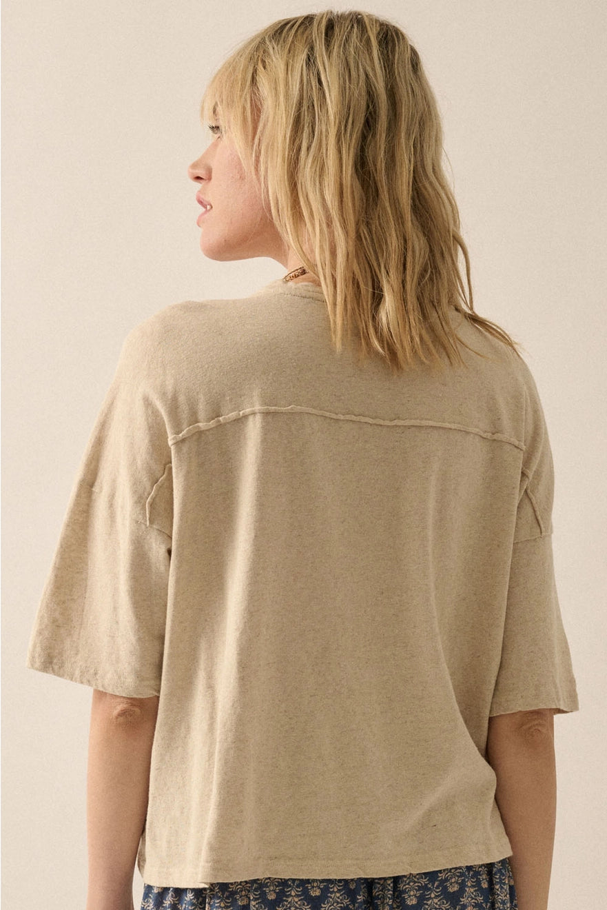 Easy Breezy Mineral-Wash Top / Oatmeal