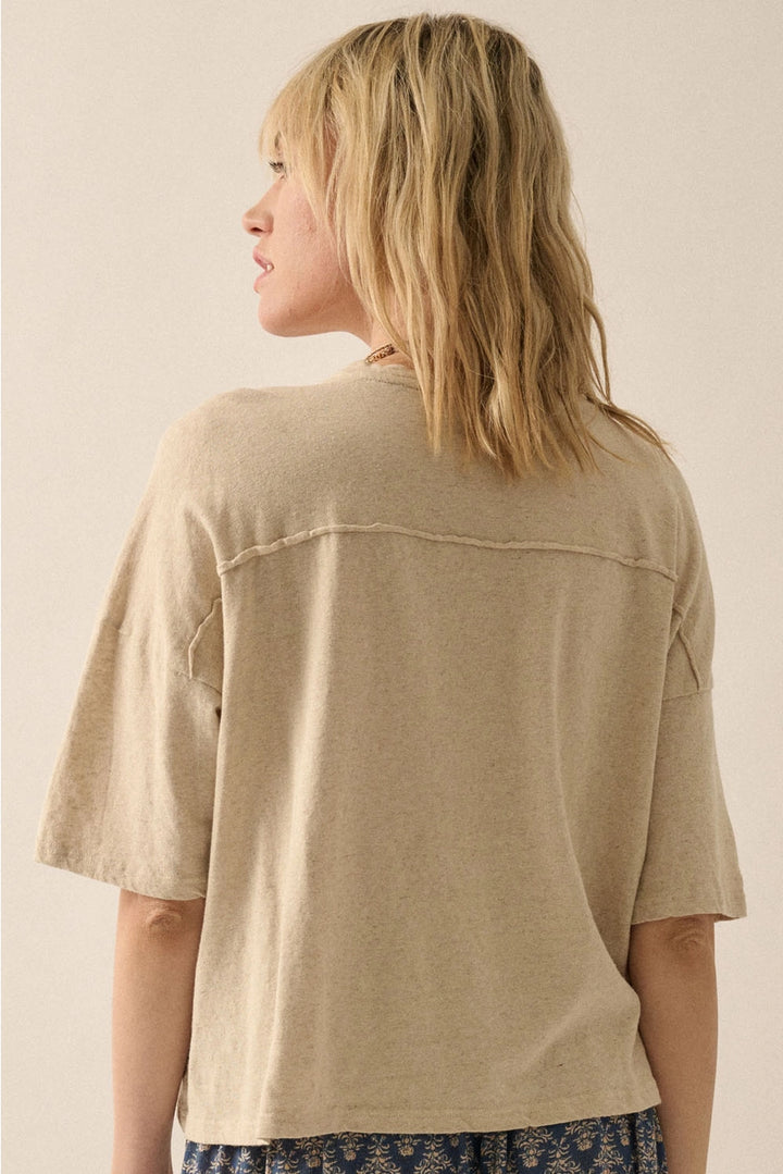 Easy Breezy Mineral-Wash Top / Oatmeal
