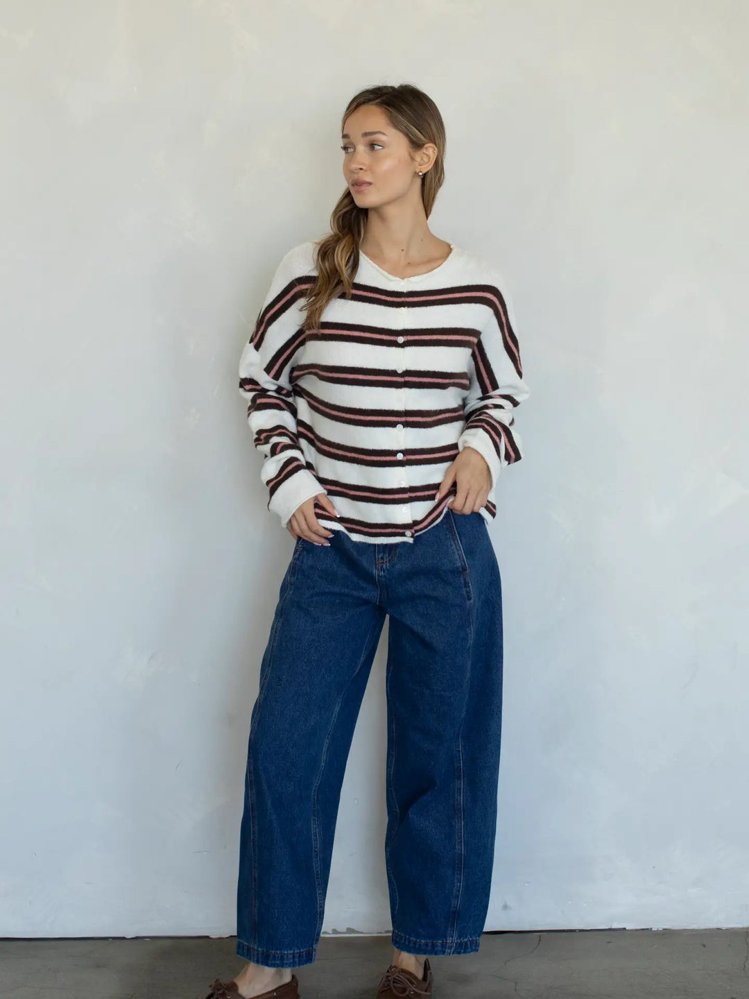 Varsity Piper Cardigan / Ivory