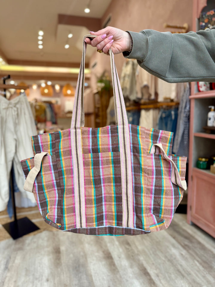 Oksana Multi Print Tote / Cream Mix