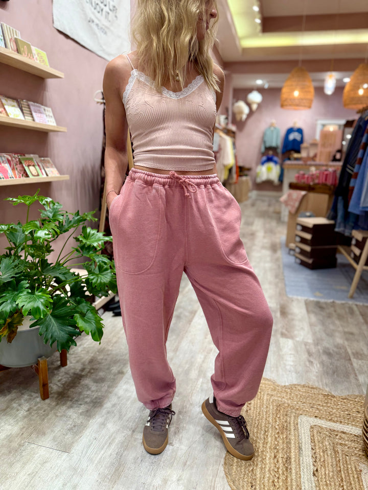Free People Slow It Down Joggers / Rose Dawn