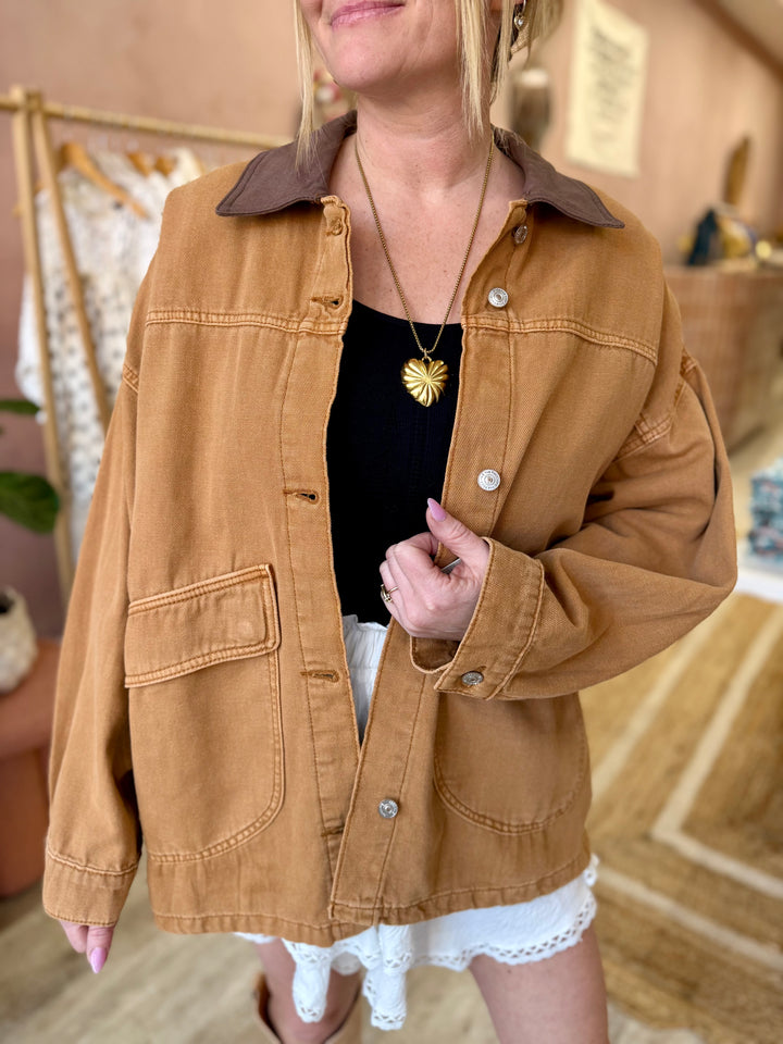We The Free Lemon Denim Jacket / Meerkat